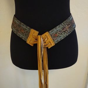 COPY - EXPRESS NWOT Bohemian Belt with Genuine Leather Tab and Fringe. Size M